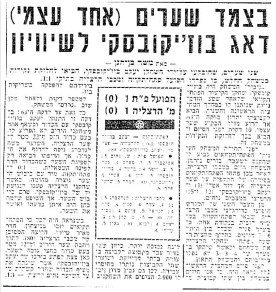 סיקור המשחק בידיעות אחרונות