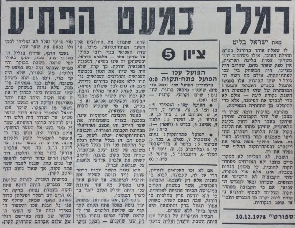 סיקור המשחק בחדשות הספורט