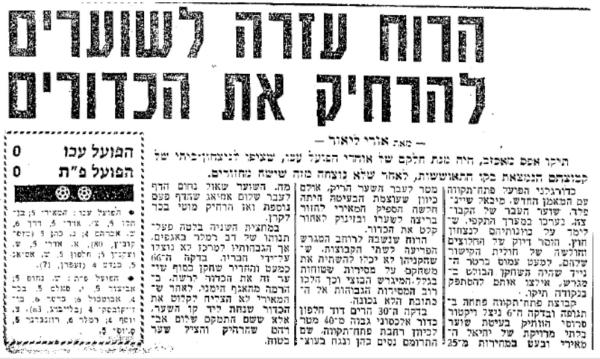 סיקור המשחק בידיעות אחרונות