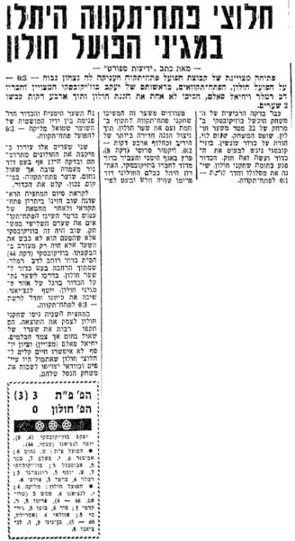 סיקור המשחק בידיעות אחרונות