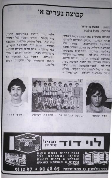 חוברת העלייה, עונת 1978/79 - קבוצת נערים א'