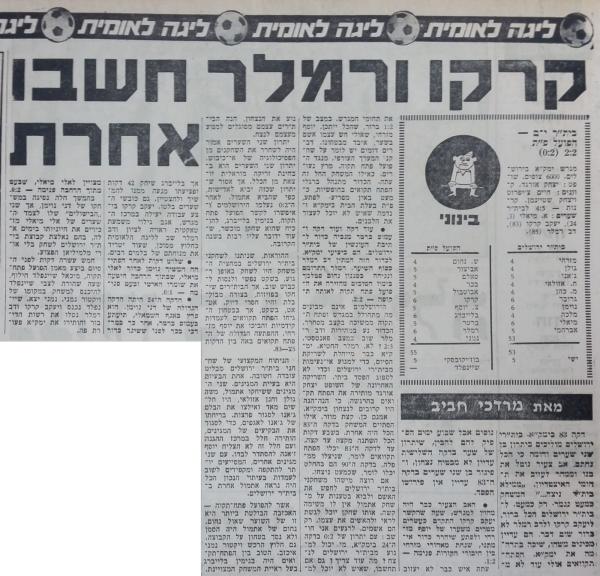 סיקור המשחק בחדשות הספורט