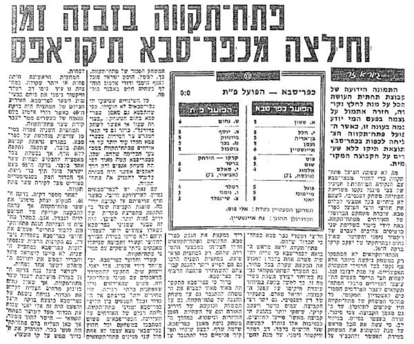 סיקור המשחק בידיעות אחרונות