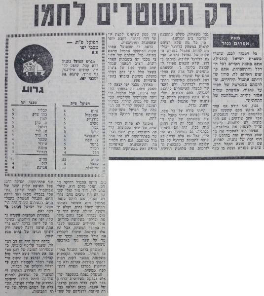 סיקור המשחק בחדשות הספורט