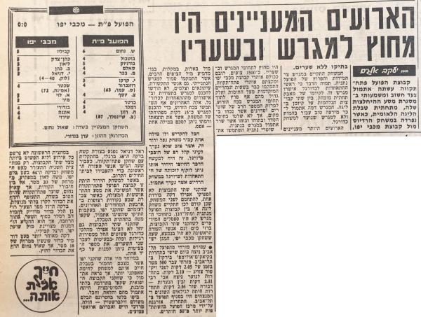 סיקור המשחק בידיעות אחרונות