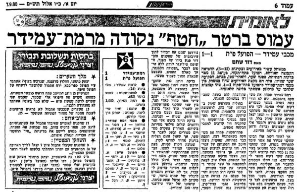 סיקור המשחק במעריב