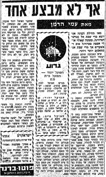 סיקור המשחק בחדשות הספורט
