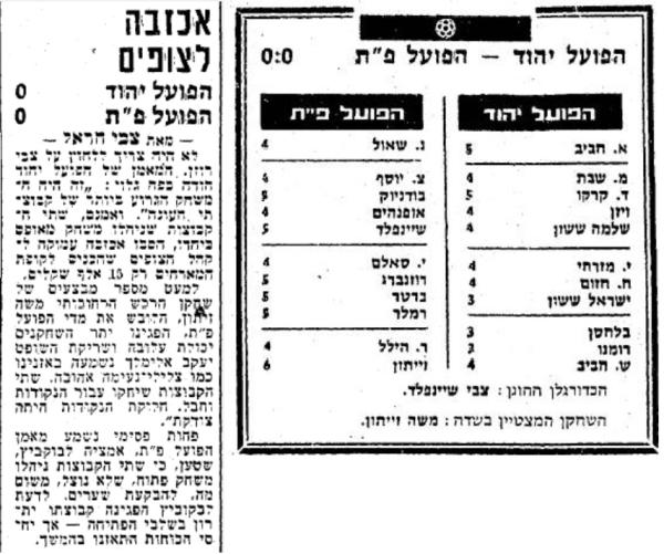 סיקור המשחק בידיעות אחרונות