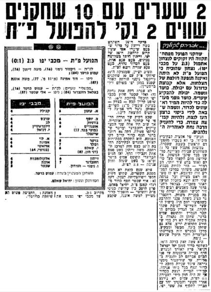 סיקור המשחק בידיעות אחרונות
