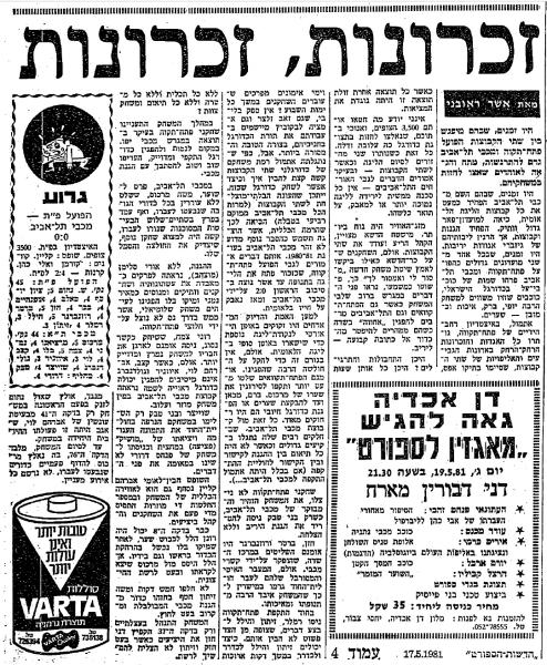 סיקור המשחק בחדשות הספורט
