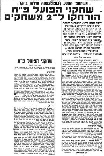 דיווח על עונש ההרחקה שספגו שחקני הפועל פ"ת בעקבות המסע לבופוטאצוואנה, דרא"פ (חדשות הספורט 3 באוגוסט 1981)