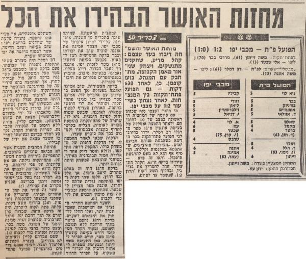 סיקור המשחק בידיעות אחרונות