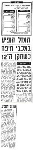 סיקור המשחק בידיעות אחרונות