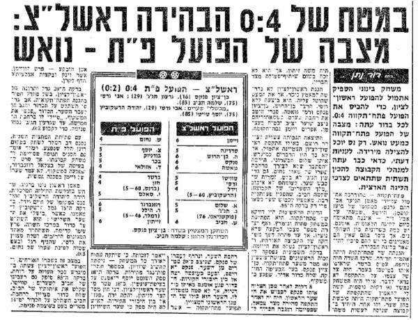 סיקור המשחק בידיעות אחרונות