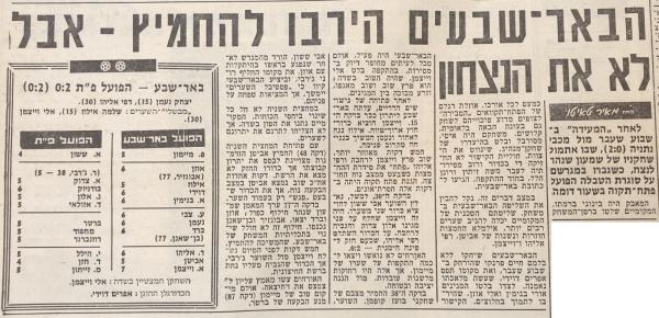 סיקור המשחק בידיעות אחרונות