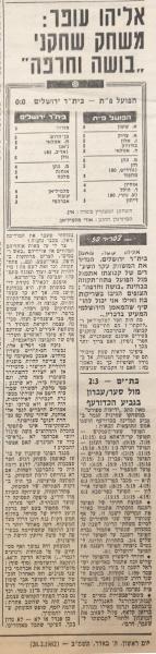 סיקור המשחק בידיעות אחרונות