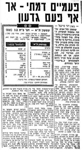 סיקור המשחק בידיעות אחרונות