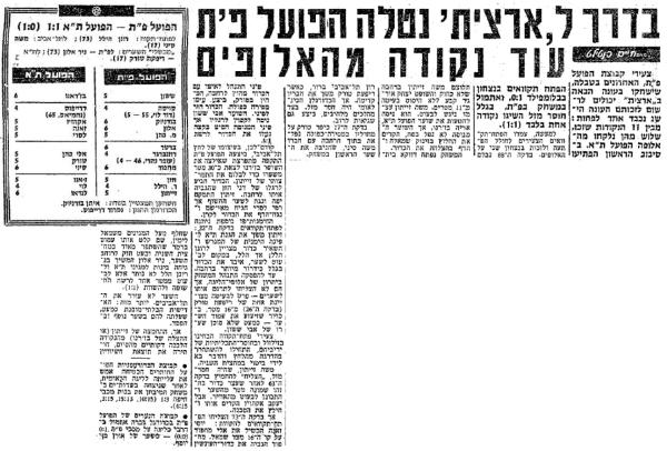 סיקור המשחק בידיעות אחרונות