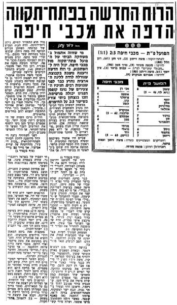 סיקור המשחק בידיעות אחרונות