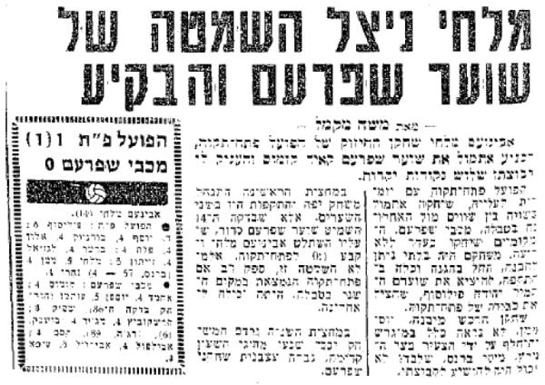 סיקור המשחק בידיעות אחרונות