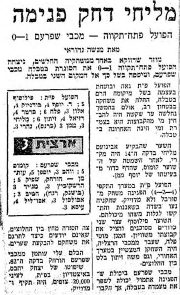 סיקור המשחק במעריב