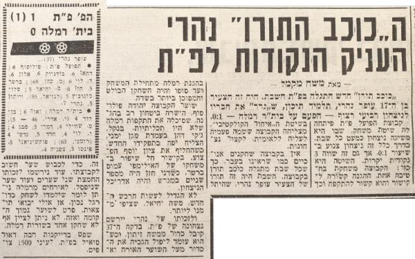 סיקור המשחק בידיעות אחרונות