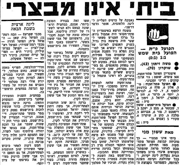 סיקור המשחק בחדשות הספורט
