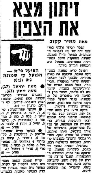 סיקור המשחק בחדשות הספורט