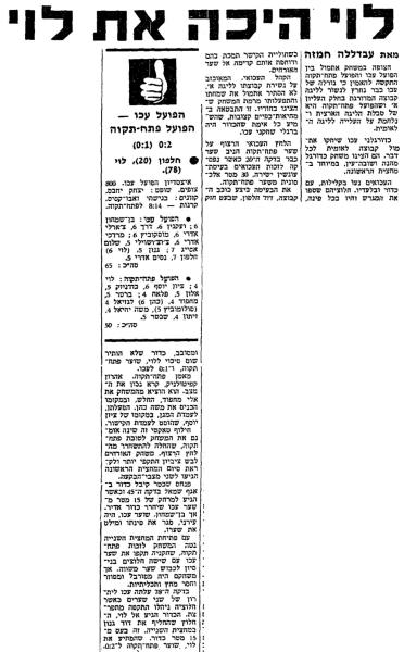 סיקור המשחק בחדשות הספורט