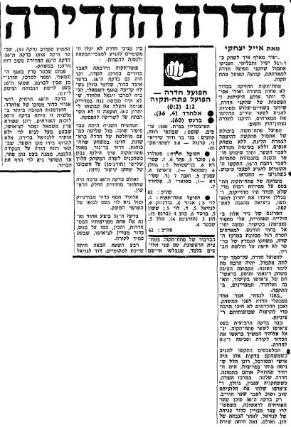 סיקור המשחק בחדשות הספורט
