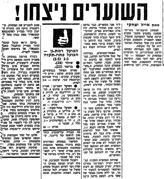 סיקור המשחק בחדשות הספורט