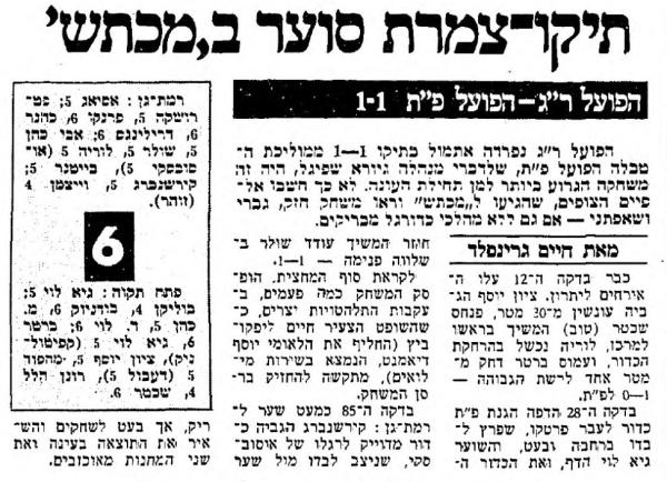 סיקור המשחק במעריב