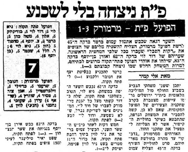 סיקור המשחק במעריב