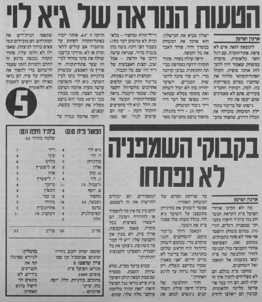 סיקור המשחק בעיתון חדשות