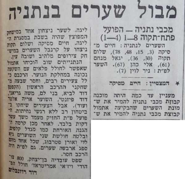 סיקור המשחק בהארץ
