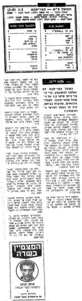 סיקור המשחק בידיעות אחרונות
