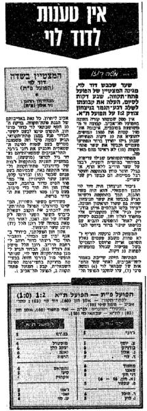סיקור המשחק בידיעות אחרונות