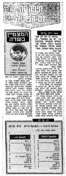סיקור המשחק בידיעות אחרונות