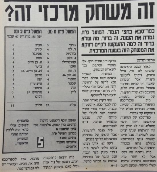 סיקור המשחק בעיתון חדשות