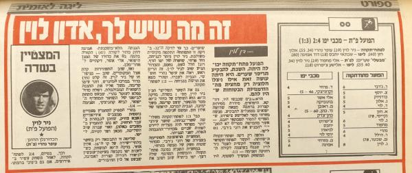 סיקור המשחק בידיעות אחרונות