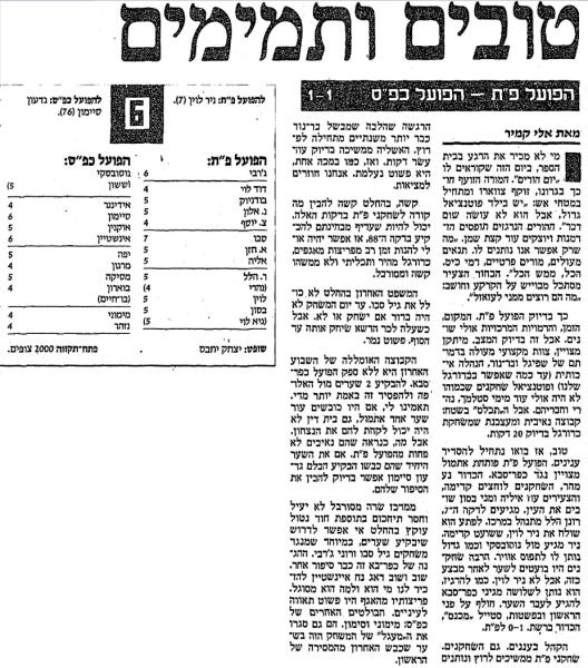 סיקור המשחק במעריב