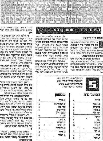 סיקור המשחק במעריב