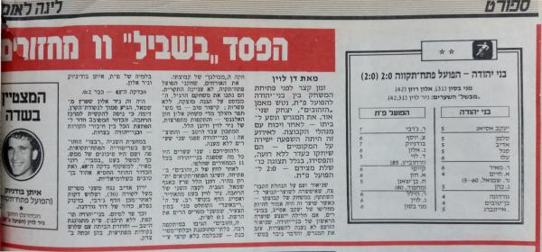 סיקור המשחק בידיעות אחרונות