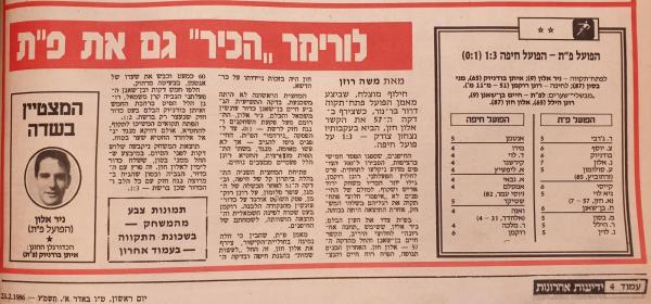 סיקור המשחק בידיעות אחרונות