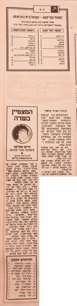 סיקור המשחק בידיעות אחרונות