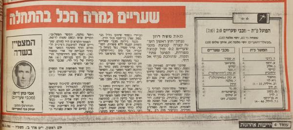סיקור המשחק בידיעות אחרונות