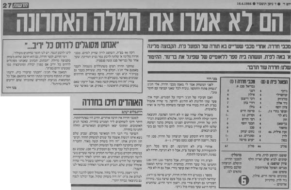 סיקור המשחק בעיתון חדשות