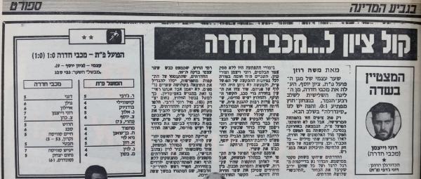 סיקור המשחק בידיעות אחרונות