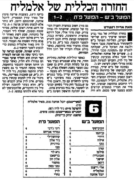סיקור המשחק במעריב