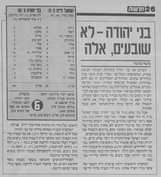 סיקור המשחק בעיתון חדשות
